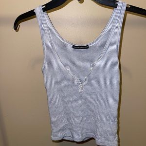 Blue and white striped tank